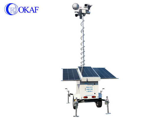 3 - 10m Mobil Nöbetçi Güvenlik Römorku 1080P 4G GPS CCTV Gözetleme Kulesi Sayan İnsanlar